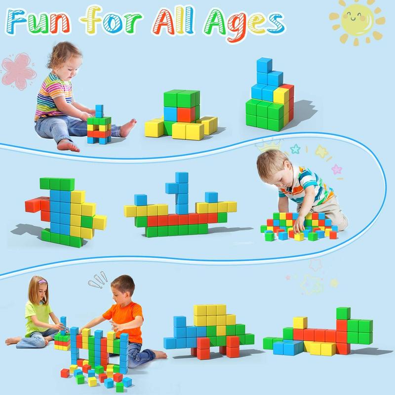 Magnetic Blocks, 1.34 inch Large Magnetic Building Blocks, 3D Magnetic Cubes for Toddlers, Preschool Educational Construction Kit, Sensory  Toys Kids Blocks for Boys Girls Toddlers