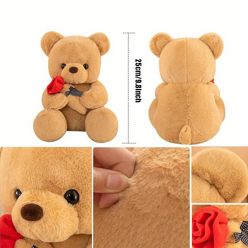 1pcs Cute Rose Bear Doll Hug Bear Plush Toy Doll Valentine's Day Confession Gift Girl Birthday Gift Christmas New Year Gift