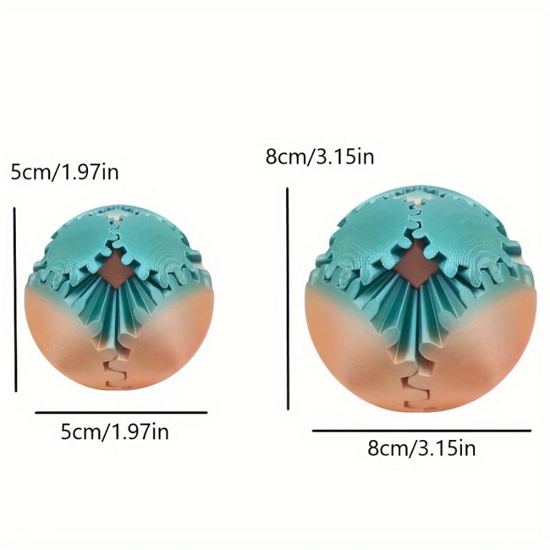 3D Printed Gear Ball Fidget Spinner - Stress Relief Kinetic Desk Toy - Handheld Rotating Spherical Puzzle for Finger Joint Exercise and Play Decoration - Durable Plastic Construction