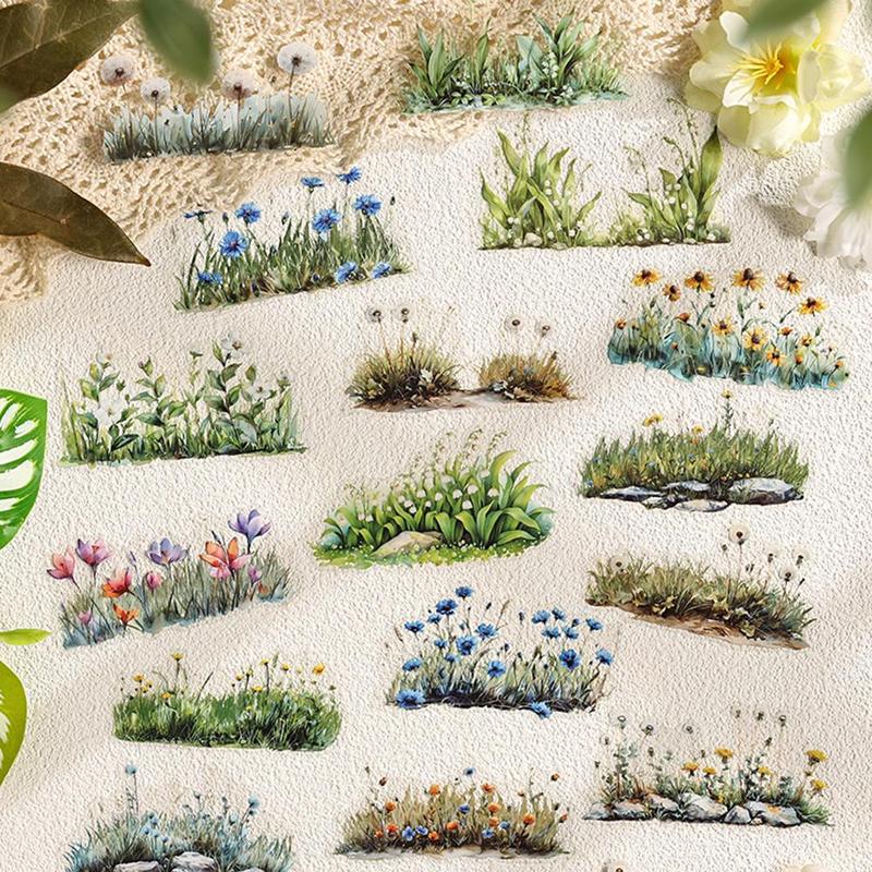 Plant & Flower Pattern Sticker, 20pcs pack Scrapbooking & Stamping Sticker, DIY Decorative Sticker for Scrapbooking & Journal Making, Christmas Gift