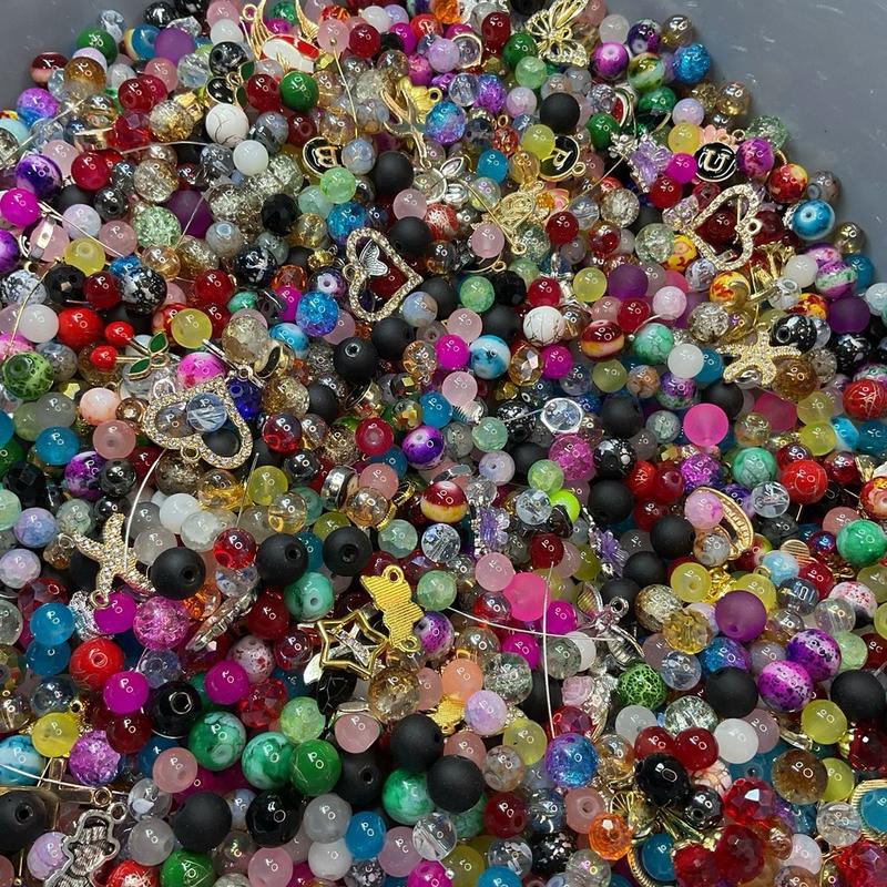 Scoop of Mixed Glass Beads for Jewelry Making and Crafts