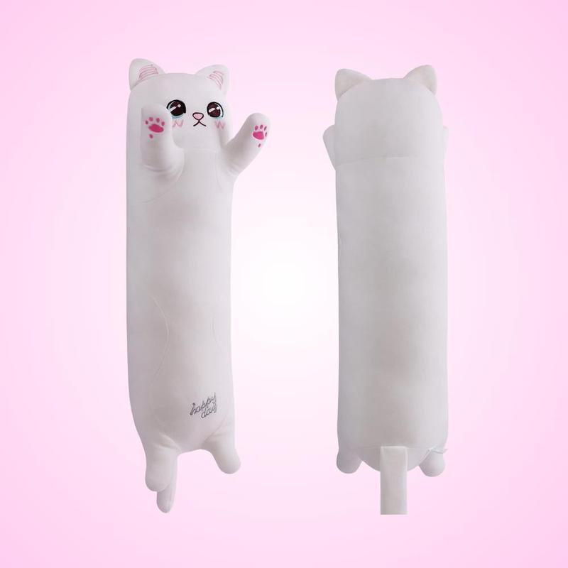 chubbyjoy Plush Toy Stuffed Animals Plush Body Pillow  Soft Cat Pattern Beige