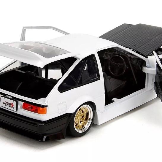 Jada 1:24 Toyota Trueno AE86 - White with Black Hood - JDM Tuners