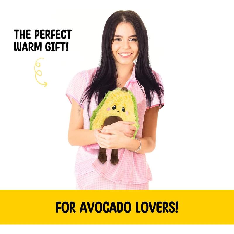 Avocado Microwavable Heating Pad 1.5 lbs - Cute Soft Cozy Pillow Plush Heatable Warm Stuffed Animal - Adorable Hot and Cold Plush Food Toy - Avocado Gift