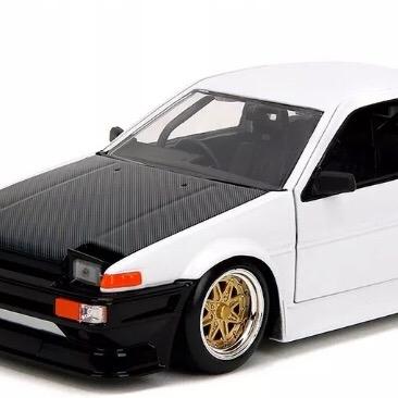 Jada 1:24 Toyota Trueno AE86 - White with Black Hood - JDM Tuners