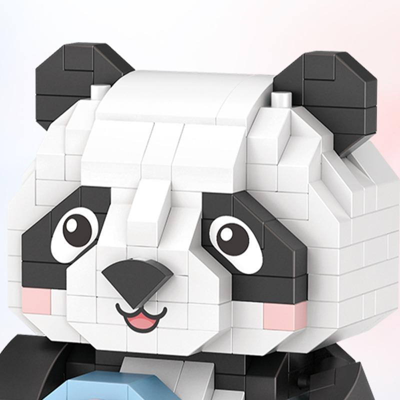 320pcs Cartoon Panda Design Building Block Toy Set, Miniature Building Block Set, Model Toy Desktop Ornaments