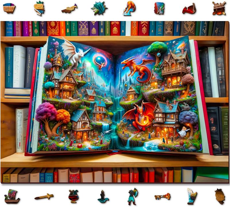 Enchanted Tales 1000 count Puzzle, Wooden Puzzles for Adults, Jigsaw Puzzles 1000 count, Made in EU, Size 21.25 X 15.5 in, Magical Jigsaw Puzzle