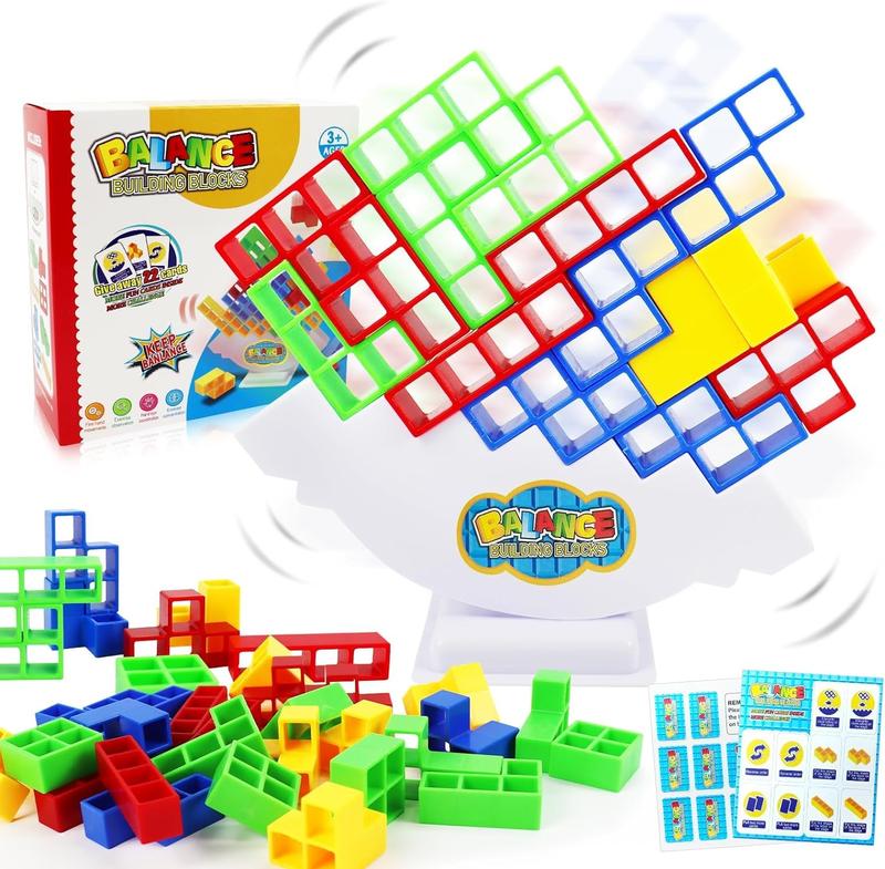 Balance Board Games, Tetra Tower Board Game, Stack Attack Game for Kids & Adults, Family Parties, Travel, and Team Building, for Family Game Nights