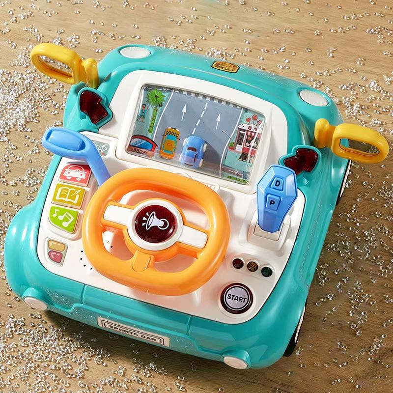 Simulation Car Steering Wheel Toy, 1 Count Multi-functional Car Driving Toy with Music & Light, Educational Toy for Kids