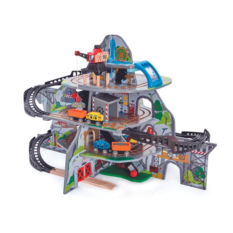 Hape Kids Wooden Railway Mighty Mountain Mine Set