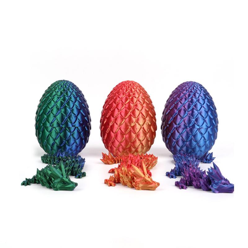 buy one get 3 colors 3D printed decompression toy Dragon Egg Laser Dragon desktop car background decorated for Halloween birthday gifts crystal dragon