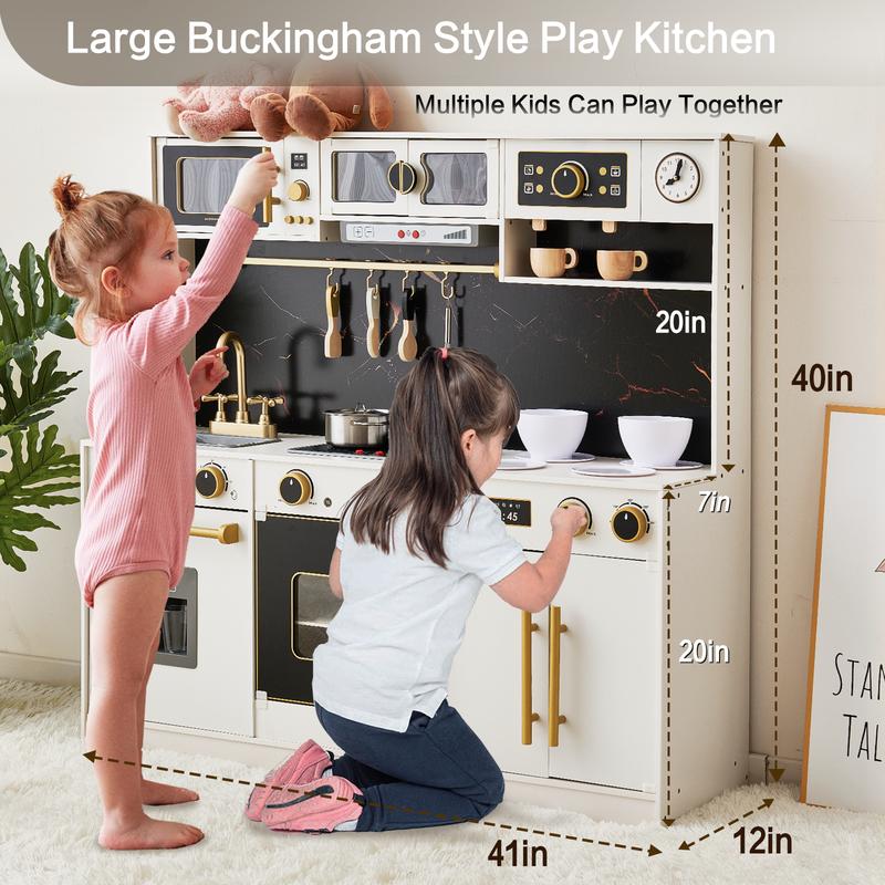 [LIVE ONLY ]Joylike Wooden Play Kitchen Toys for Kids, With wooden kitchen utensils