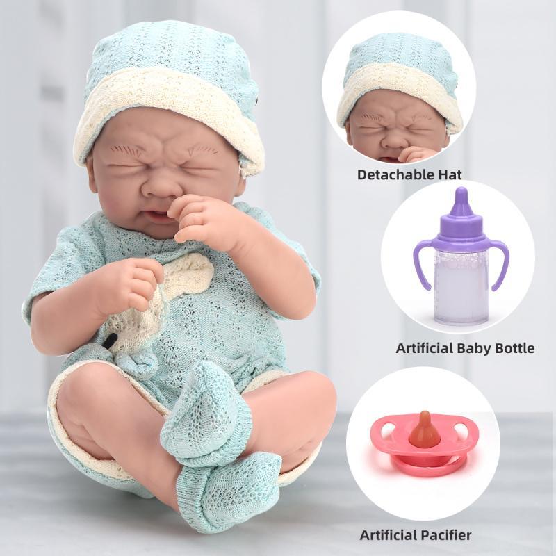 14 Inch Reborn Teenager Doll, Realistic Teenager Doll with Clothes & Bottle & Pacifier, Montessori Toy, Pretend Play Toy for Teens