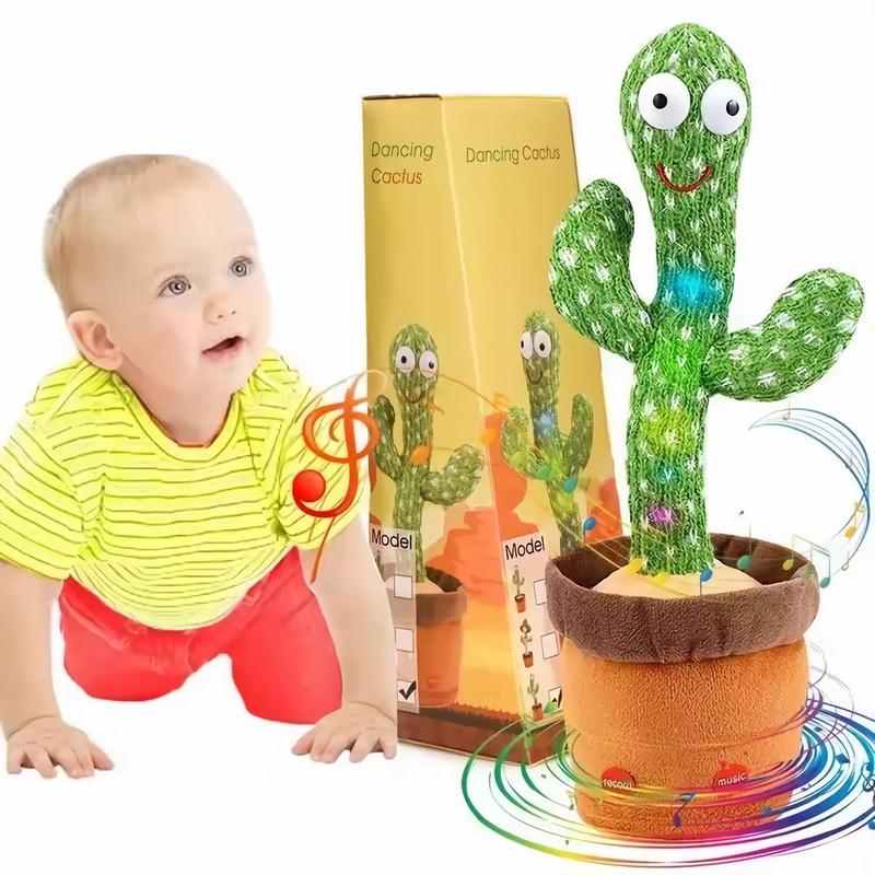 Music Lights Soft Stuffed Flowerpot Twisting Singing Dance Cactus Doll Talking Baby Toys