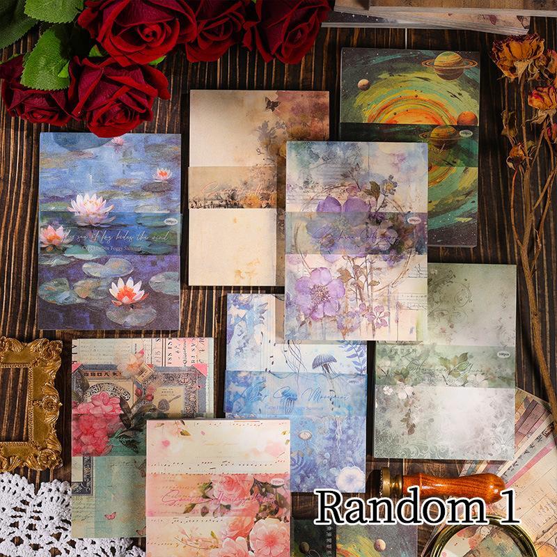 Random Vintage Background Paper, 100pcs set Non-adhesive Collage Material Paper, Decorative Paper for Diary Scrapbooking