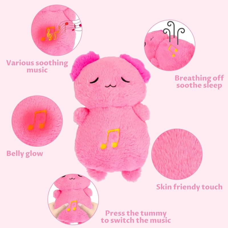 Soothe Snuggle Axolotl Plush, Soothing Breathing Axolotl Stuffed Animal for Anxiety Sleeping Axolotl Plushies with Realistic Breathing Motion and Lights Music