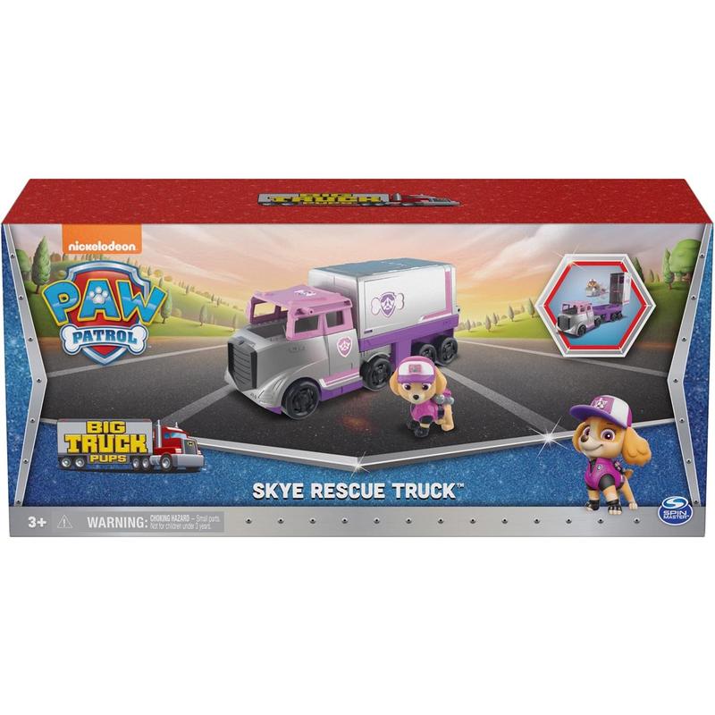 PAW Patrol, Big Truck Pup’s Skye Transforming Toy Trucks with Collectible Action Figure, Kids Toys for Ages 3 and up