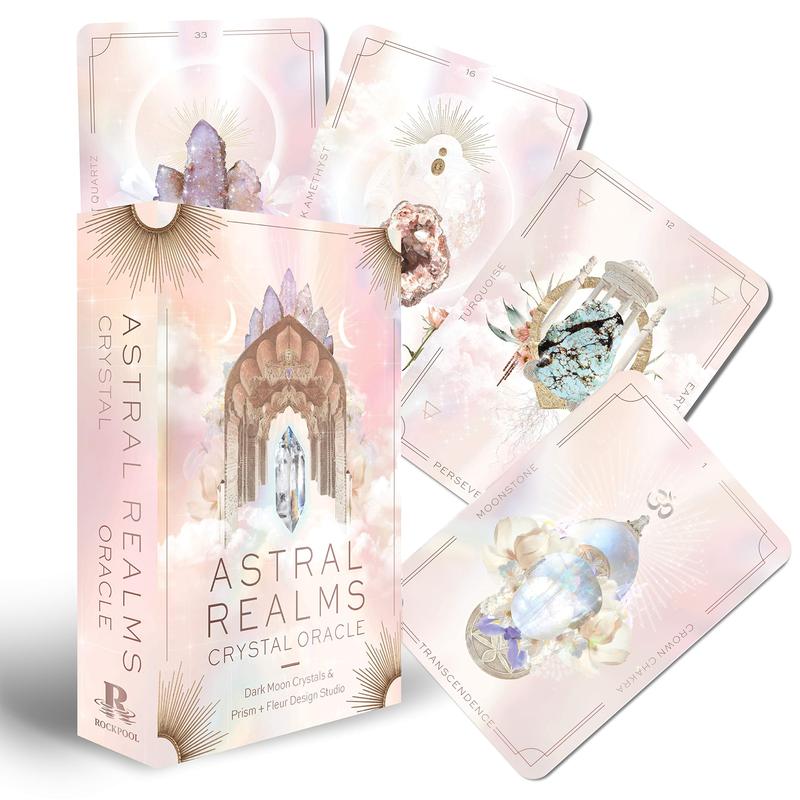 Astral Realms Crystal Oracle : A Gorgeous 33 Oracle Card Deck & Guidebook, divination tool for oracle reading, psychic reading, fortune, spiritual, tarot card deck