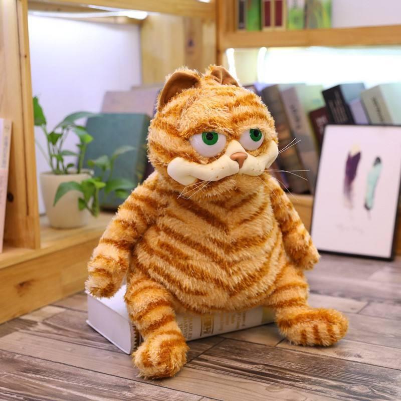 30cm Cat Plush Toys,Fat Orange Plush Cat Stuffed Animals Toy,Lifelike Cartoon Yellow Cat Plush Children Christmas Birthday Gift,Stupid Cat