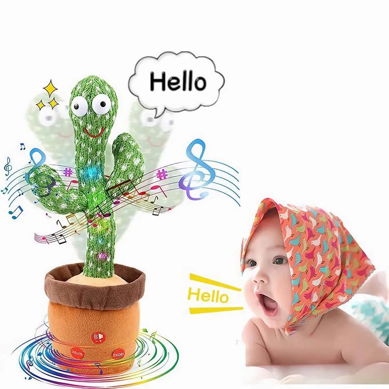 Music Lights Soft Stuffed Flowerpot Twisting Singing Dance Cactus Doll Talking Baby Toys