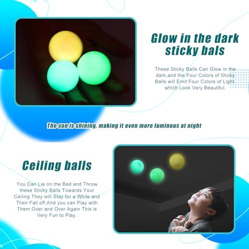 3pack Dream Balls,Glow in The Dark Sticky Balls That Stick to The Ceiling,Stress Balls for Kids and Adults,Elevated Balls,ASMR Cool Stuff for Teens,Ceiling Balls,Lumi Balls,Stocking Stuffers