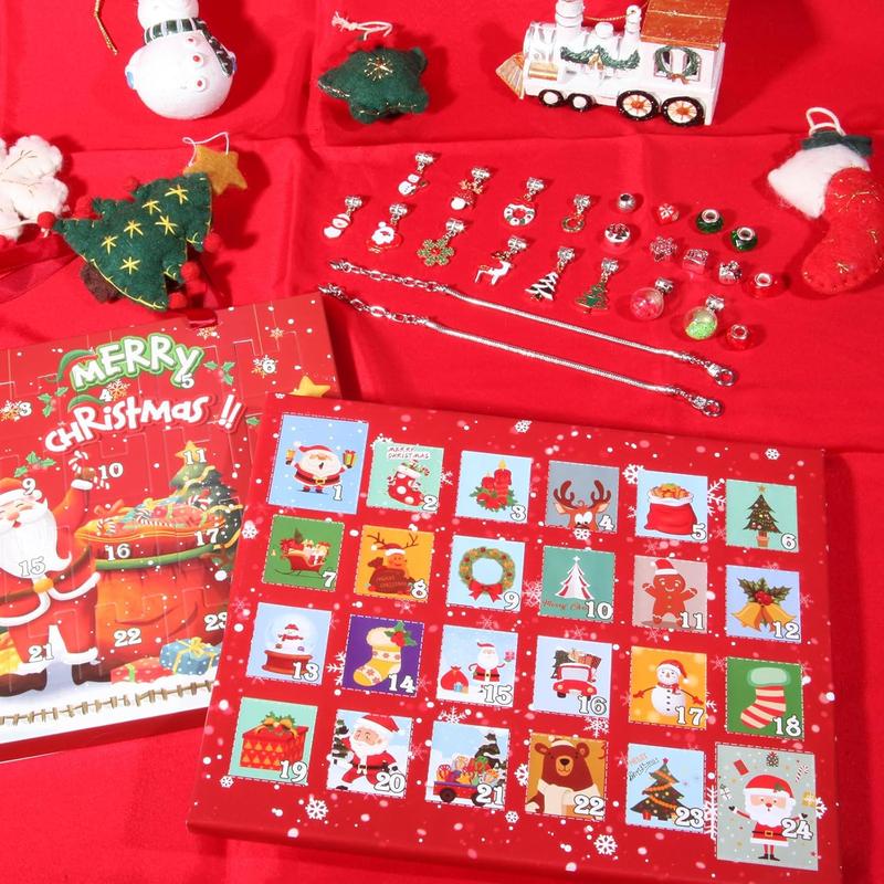 Charm Bracelet Making Kit,Jewelry Making kit for Girls Beads,Christmas Adventcalendar Bracelet Blind Box Set Crafts Gifts Set for Girls 3+