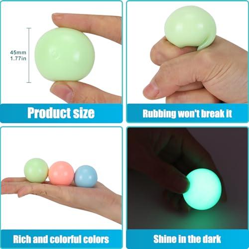 3pack Dream Balls,Glow in The Dark Sticky Balls That Stick to The Ceiling,Stress Balls for Kids and Adults,Elevated Balls,ASMR Cool Stuff for Teens,Ceiling Balls,Lumi Balls,Stocking Stuffers