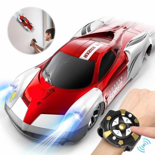 Wall Climbing Car，Electric Remote Toy Racing, with LED Light High-Speed Hobby Toy Vehicle, RC Car Gifts for Age 3 4 5 6 7 8 9 Year Old Boys Girls(Red）