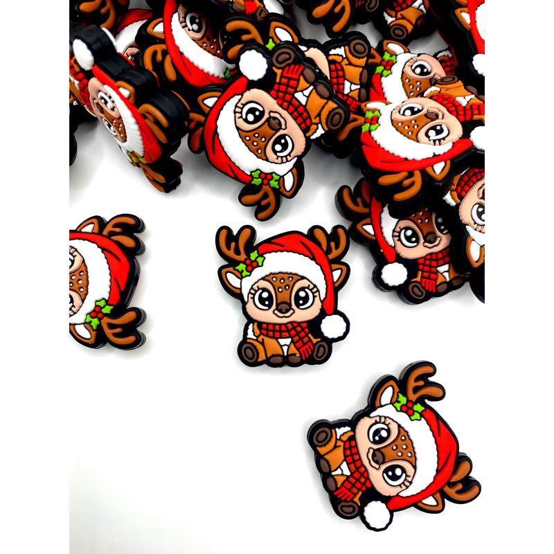 Santa’s Cutest Reindeer Silicone Focal Beads | Christmas Beads | Festive Beads