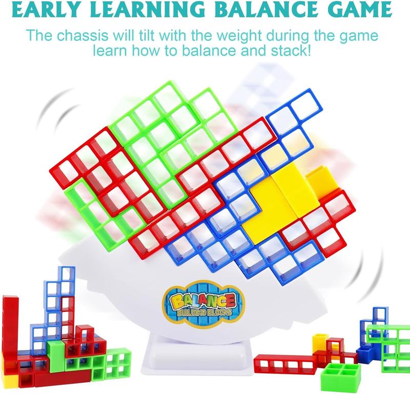 Balance Board Games, Tetra Tower Board Game, Stack Attack Game for Kids & Adults, Family Parties, Travel, and Team Building, for Family Game Nights