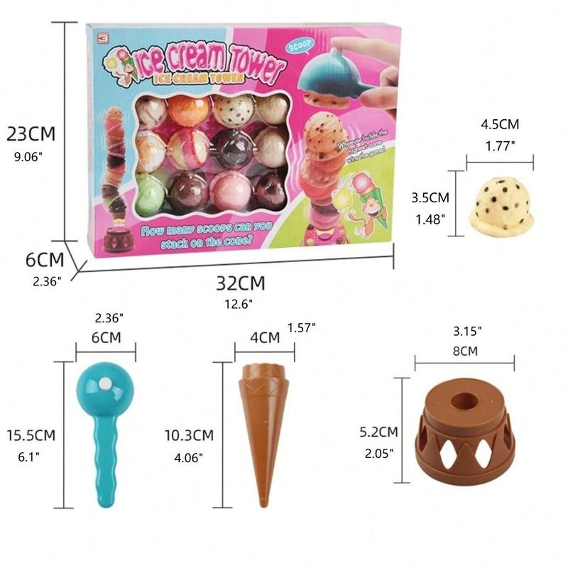 Ice Cream Tower Toy, 1 Box Simulation Ice Cream, Stacking Game, Educational Kitchen Toy, Birthday Gift for Children