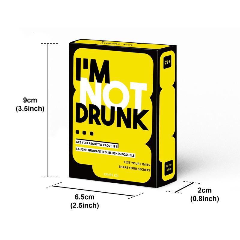 I'm Not Drunk Letter Pattern Party Drinking Card, 55pcs box Funny Drinking Card Game, Hilarious Unforgettable Drinking Game Card, Party Activities Supplies