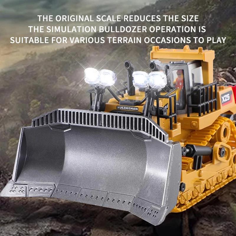 9 Channel Remote Control Bulldozer RC Excavator Dumper Car 2.4G Remote Control Engineering Vehicle Crawler Truck Bulldozer Toys for Boys Kids Christmas Gifts