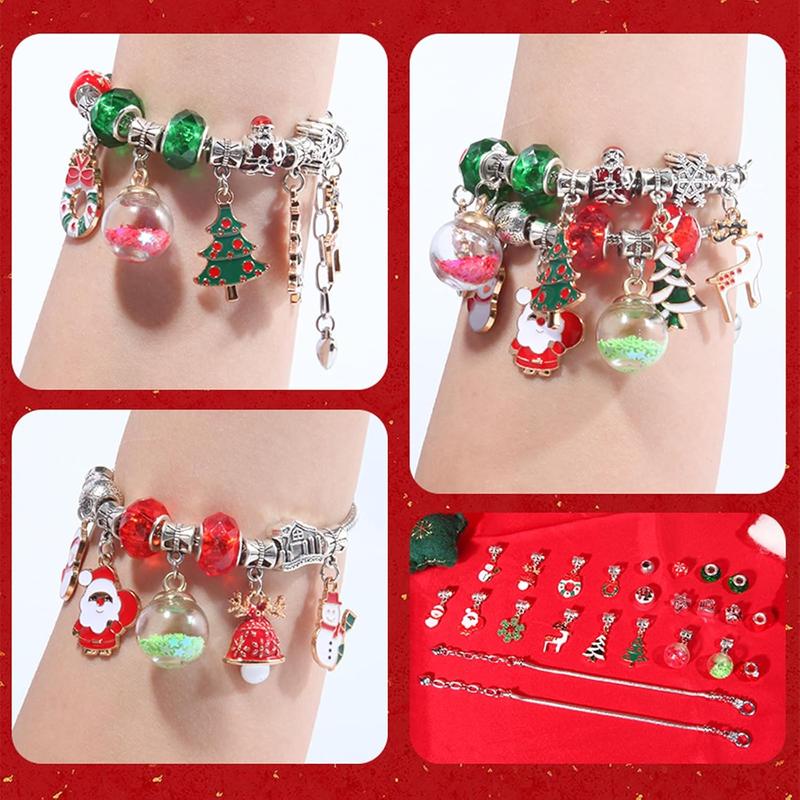 Charm Bracelet Making Kit,Jewelry Making kit for Girls Beads,Christmas Adventcalendar Bracelet Blind Box Set Crafts Gifts Set for Girls 3+