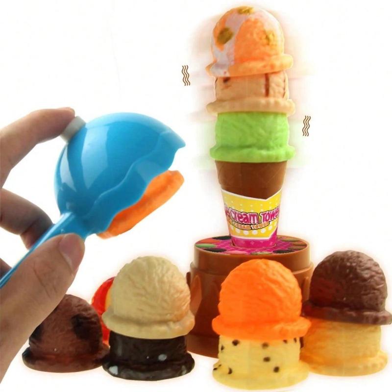 Ice Cream Tower Toy, 1 Box Simulation Ice Cream, Stacking Game, Educational Kitchen Toy, Birthday Gift for Children