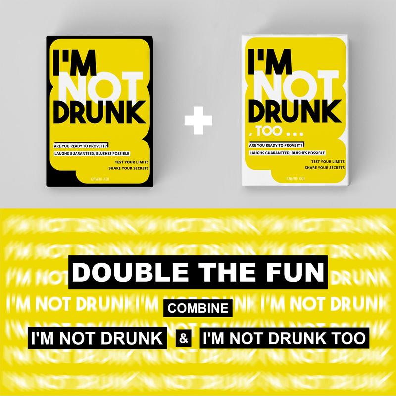 I'm Not Drunk Letter Pattern Party Drinking Card, 55pcs box Funny Drinking Card Game, Hilarious Unforgettable Drinking Game Card, Party Activities Supplies