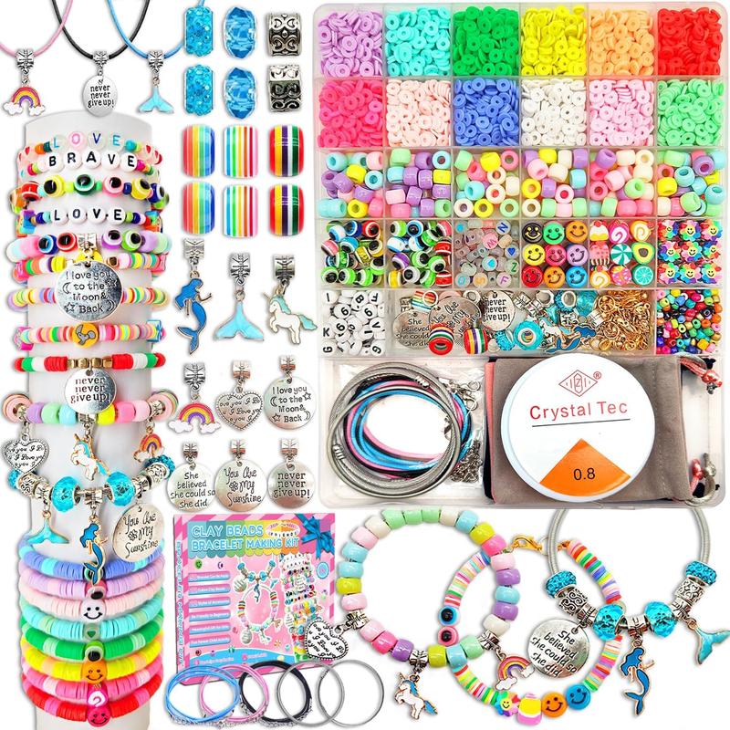 Girls Toys Bracelet Making Kit -3400Pcs Beads for Charm Jewelry Making Kit Supplies, Unicorn Mermaid Crafts Birthday Christmas Gifts for Girls Ages 5 6 7 8 9 10 11 12 Years Old leitait