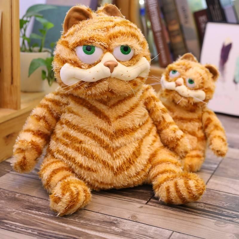 30cm Cat Plush Toys,Fat Orange Plush Cat Stuffed Animals Toy,Lifelike Cartoon Yellow Cat Plush Children Christmas Birthday Gift,Stupid Cat