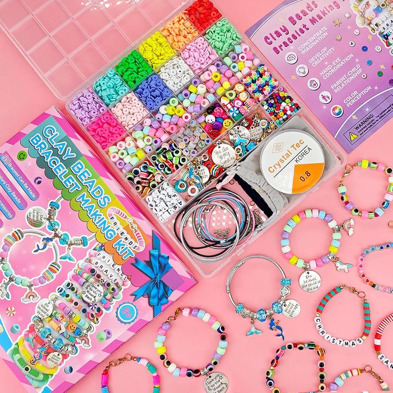 Girls Toys Bracelet Making Kit -3400Pcs Beads for Charm Jewelry Making Kit Supplies, Unicorn Mermaid Crafts Birthday Christmas Gifts for Girls Ages 5 6 7 8 9 10 11 12 Years Old leitait