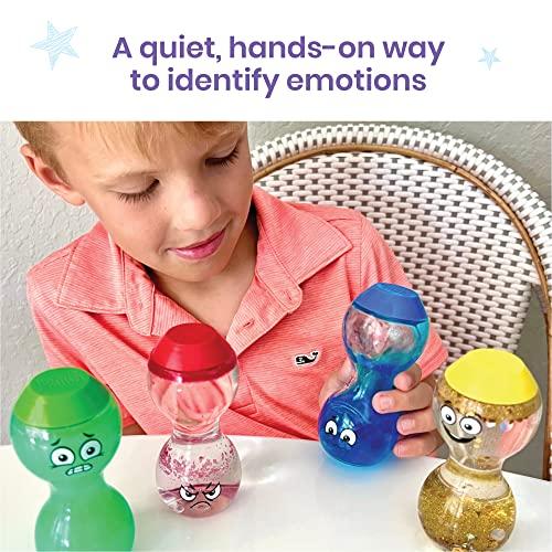 hand2mind Express Your Feelings Sensory Bottles- Primary Emotions, Toddler Sensory Toys, Quiet Fidget Toys, Play Therapy Toys, Calm Down Corner Supplies, Calming Corner, Social Emotional Learning