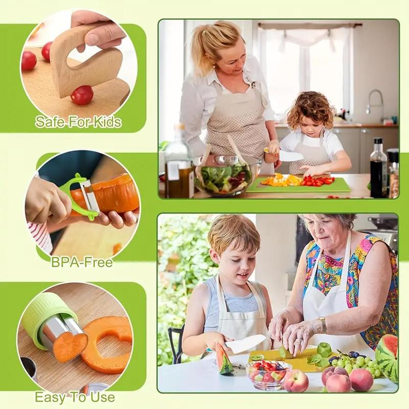 Kids Kitchen Utensils Set for Boys & Girls, 13pcs set Portable Multifunctional Cutting Tools, Household Kitchen Fruit & Vegetable Utensils for Kids, 2024 Kitchen Gadgets