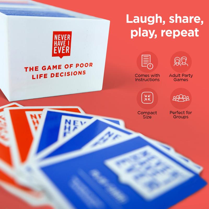 Never Have I Ever - The Game of Poor Life Decisions, Classic Edition Party Game, Ages 17+