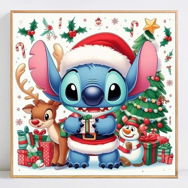 Cartoon Stitch Pattern Diamond Arts Colorful Painting Kit without Frame, DIY Diamond Decorative Art Pictures for Beginner, Home Wall Art Decorations