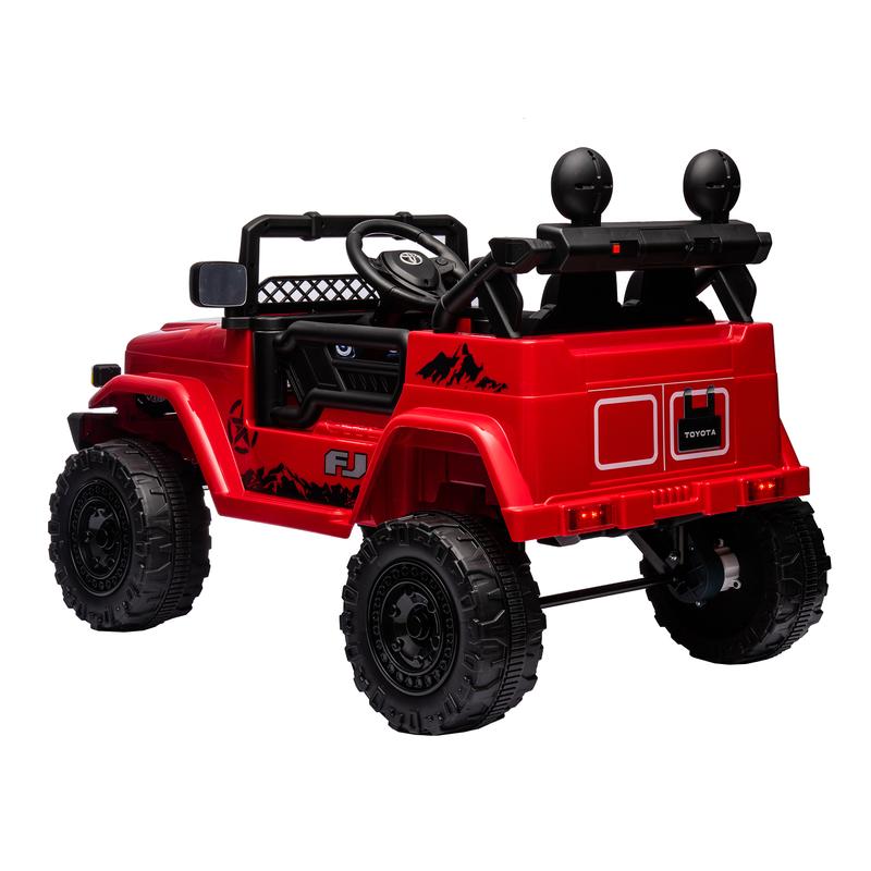 Licensed TOYOTA FJ Cruiser,12V Kids ride on car 2.4G W Parents Remote Control,electric car for kids,Three speed adjustable,Power display, USB,MP3 ,Bluetooth,LED light,Three-point safety belt