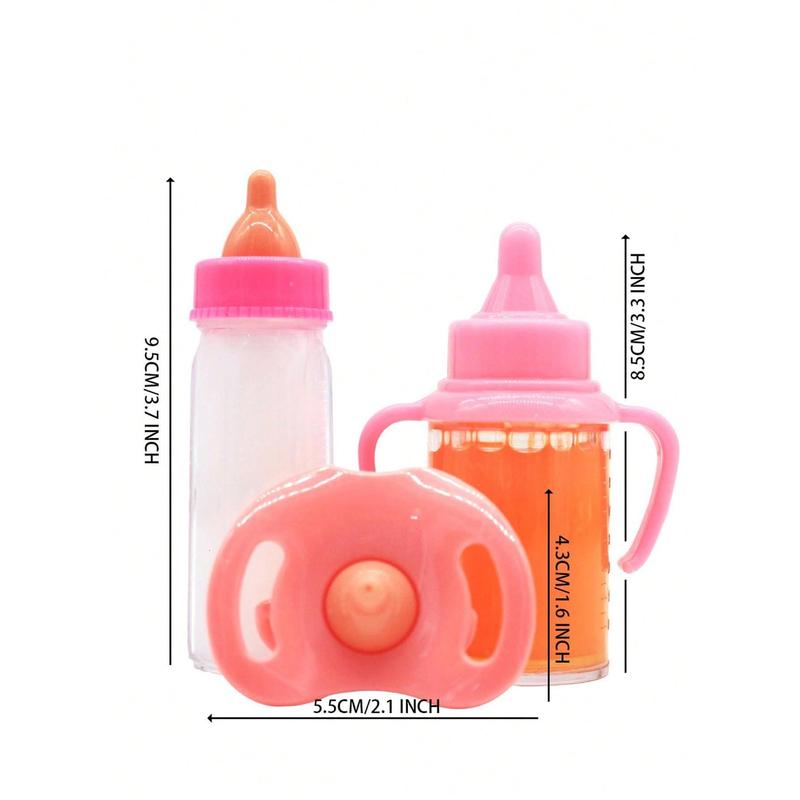 Pretend Play, 1 Juice Bottle, 1 Toy Pacifier, Vanishing Liquid Effect, Suitable for Dolls, Halloween Thanksgiving Christmas Gift, Small and Medium Sizes Halloween Decorationkids Toys,Baby Toys,Christmas,Toy Doll,Baby Teddy