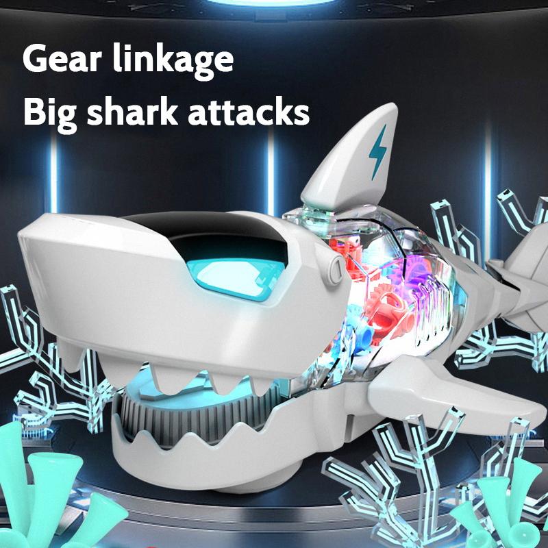 Shark Toy Crawling Shark Light Up with Music Early Learning Holiday Birthday Gifts crawling  toys