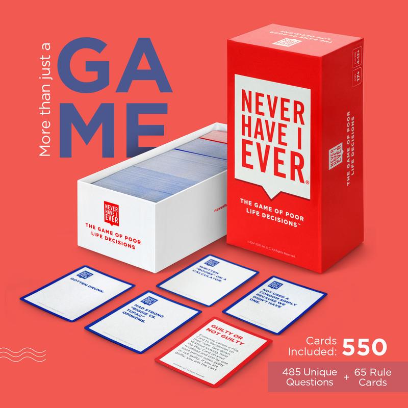 Never Have I Ever - The Game of Poor Life Decisions, Classic Edition Party Game, Ages 17+