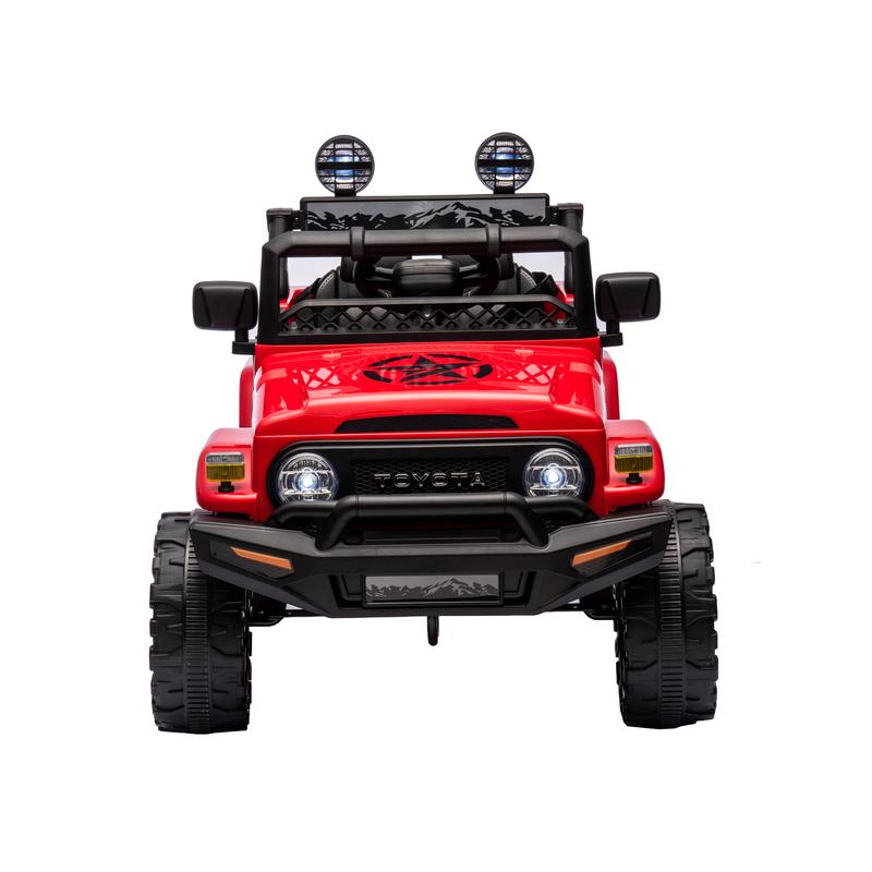 Licensed TOYOTA FJ Cruiser,12V Kids ride on car 2.4G W Parents Remote Control,electric car for kids,Three speed adjustable,Power display, USB,MP3 ,Bluetooth,LED light,Three-point safety belt