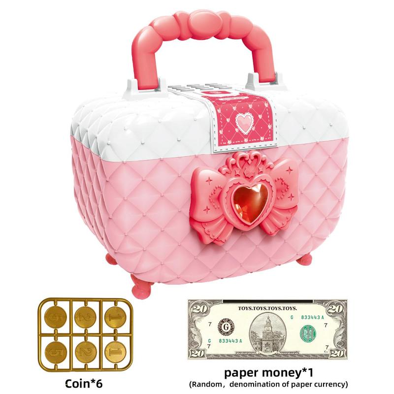 Princess Heart Shaped Money Pretend Play Toy, 1 Set Automatic Paper Money Rolling Toy with Light & Music, Pretend Play Toy, Birthday Gift