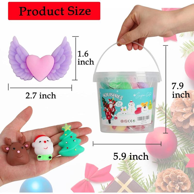 Squishies Squishy Toy 24pcs Party Favors for Kids Mochi Squishy Toy moji Kids Mini Kawaii squishies Mochi Stress Reliever Anxiety Toys Easter Basket Stuffers fillers with Storage Box